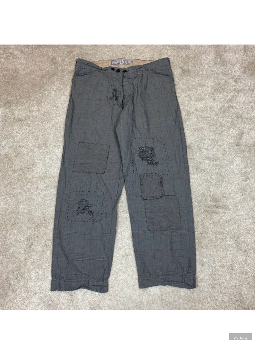 Gray  Casual Patchwork Pants